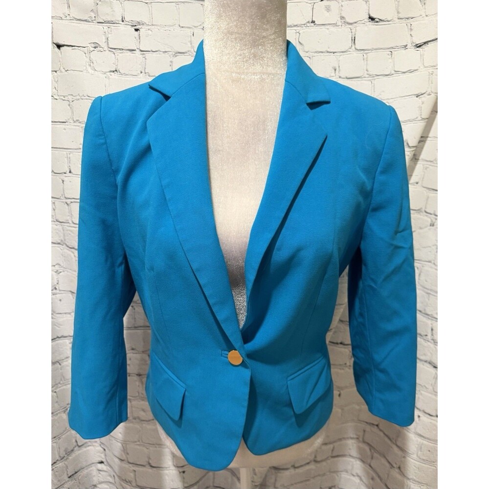 Calvin Klein Lux One-Button Blazer Jacket Lagoon Size Small